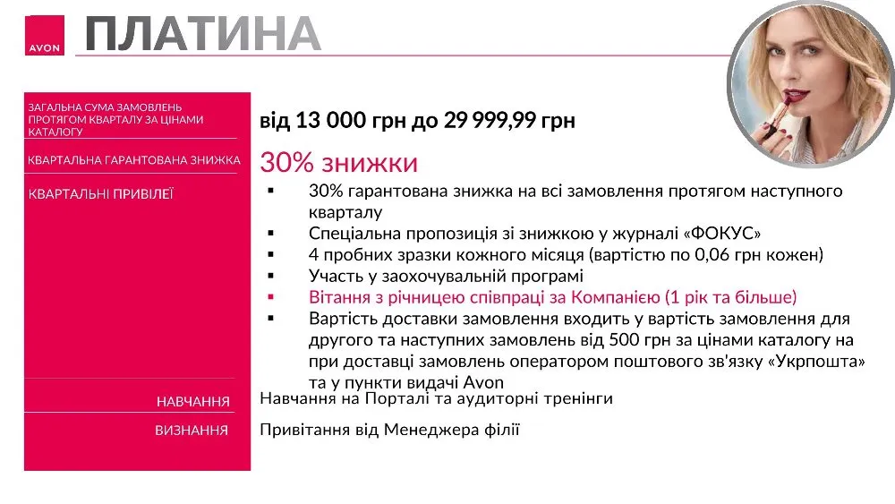 Avon привілеї 11